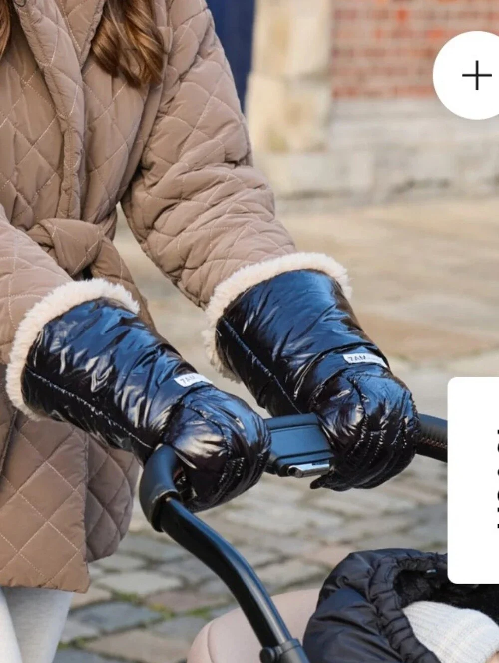 7AM Enfant Polar Warmmuffs - Black with Cream Lining